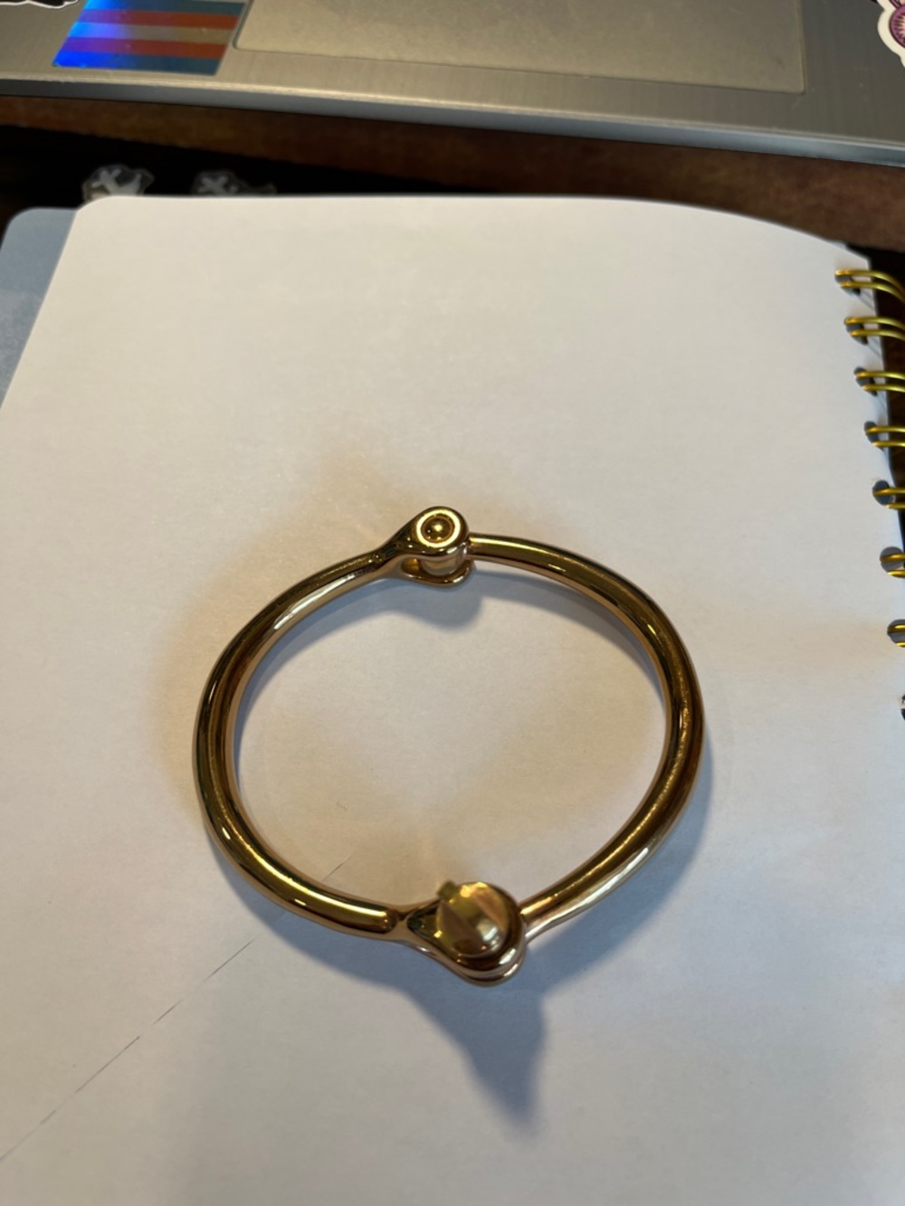 Gold-Tone Women’s Hinged Bangle Bracelet